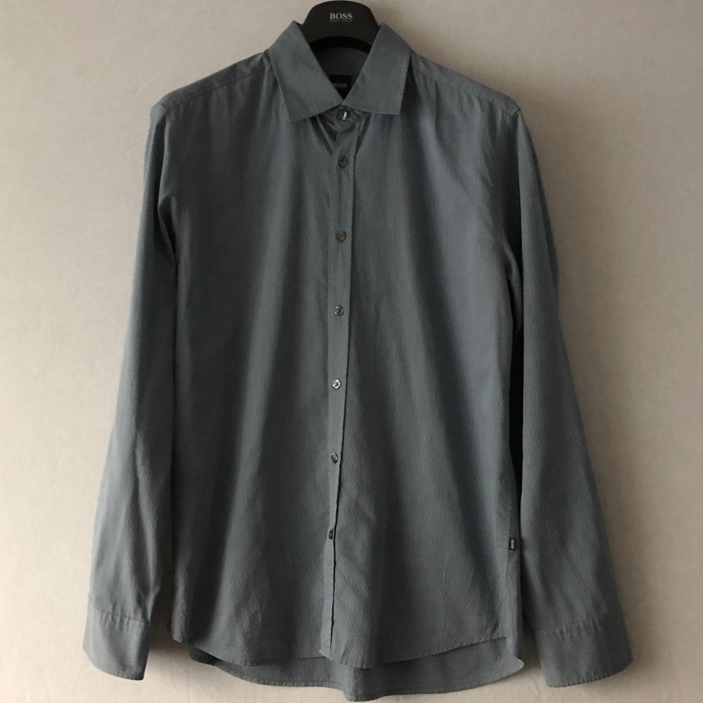 Boss Hugo Boss Blue Striped Shirt Size XL